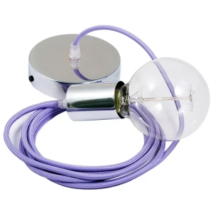 Creative Cables Suspension Luminaire Rm07 1 M Lilac / Chrome Plated One Size
