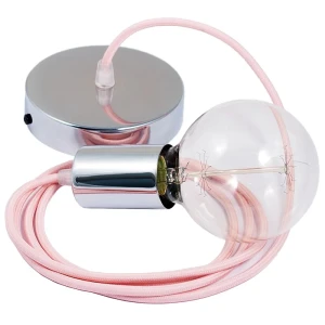 Creative Cables Suspension Luminaire Rm16 50 Cm Baby Pink / Chrome Plated One Size