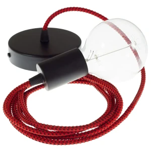 Creative Cables Suspension Luminaire Rt94 3d 1 M Red Devil / Black One Size