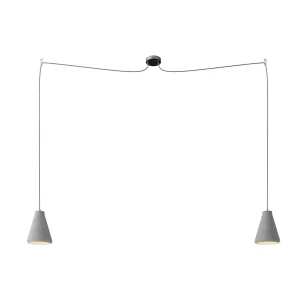 Creative Lámpara Colgante Spider Funnel 2 Falls With Bulbs Grey One Size