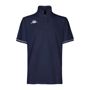 Kappa Polo à Manches Courtes Barli Blue Marine / White S Homme