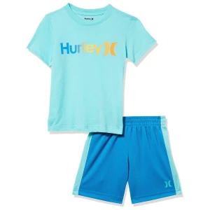 Hurley T-shirt à Manches Courtes One&only Gradient&mesh Toddler Set Aurora Green 18-24 Mois Fille