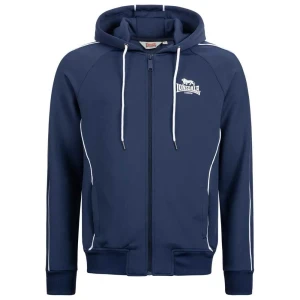 Lonsdale Sweat-shirt à Zip Achavanich Dark Navy / White 3XL