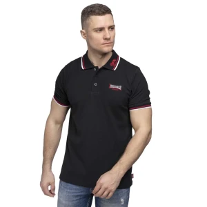 Lonsdale Polo à Manches Courtes Lion Black / Dark Red / White 3XL