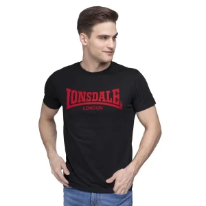 Lonsdale T-shirt à Manches Courtes Ll008 One Tone Black / Red 2XL
