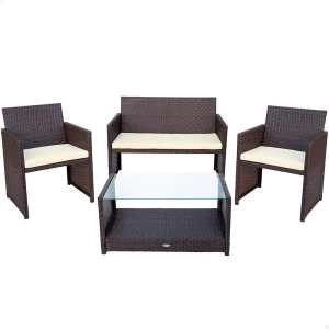 Aktive Mesa Con 3 Sillones Black One Size