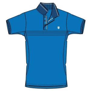 K-swiss Polo De Manga Corta Core Team Stripe French Blue L