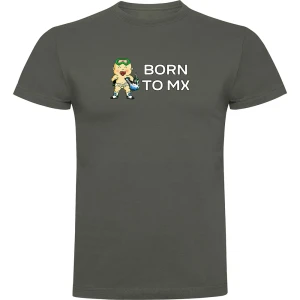 Kruskis Camiseta De Manga Corta Born To Mx Dark Army Green L