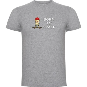 Kruskis T-shirt à Manches Courtes Born To Skate Heather Grey S Homme