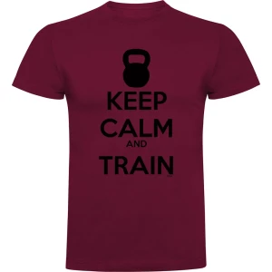Kruskis T-shirt à Manches Courtes Keep Calm And Train Dark Red L