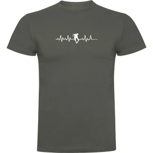 Kruskis T-shirt à Manches Courtes Skateboard Heartbeat Dark Army Green L Homme
