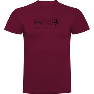 Kruskis T-shirt à Manches Courtes Sleep Eat And Play Football Dark Red M Homme