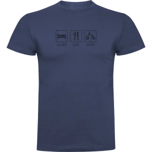 Kruskis Camiseta De Manga Corta Sleep Eat And Ride Denim Blue XL