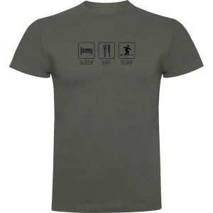 Kruskis T-shirt à Manches Courtes Surf Sleep Eat And Surf Dark Army Green 3XL Homme