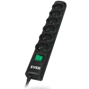 Ever Multiprise Optima 6 Prises Avec Interrupteur 3 M Black One Size unisex