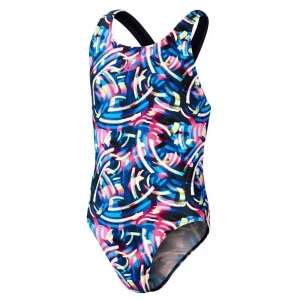 Speedo Traje De Baño Digital Allover Leaderback True Navy / Black / Blue Flame Blue / Rose Violet / Bright 5-6 Años