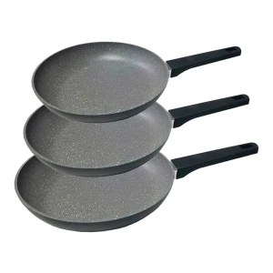 Edm Set De Poêles Antiadhésives Ligne Professionnelle 3 Unités Black One Size