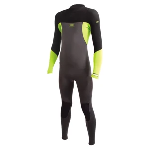 Ocean & Earth Combinaison Néoprène à Manches Longues Avec Fermeture éclair Dans Le Dos One Free Flex 4/3 Mm Black / Lime 16 Années Garçon