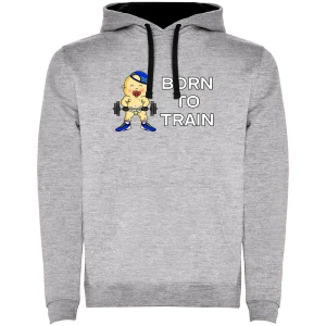 Kruskis Sweat à Capuche Born To Train Two-colour Heather Grey / Black L
