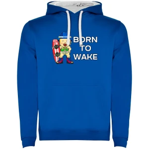 Kruskis Sweat à Capuche Born To Wake Two-colour Royal Blue / White 3XL Homme