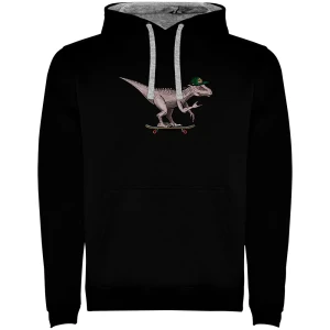 Kruskis Sweat à Capuche Dino Skate Two-colour Black / Grey S Homme