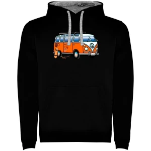 Kruskis Sweat à Capuche Hippie Van Skate Two-colour Black / Grey 3XL Homme