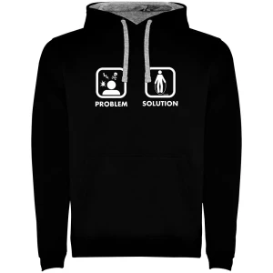 Kruskis Sweat à Capuche Problem Solution Train Two-colour Black / Grey 3XL