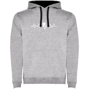 Kruskis Sweat à Capuche Skateboard Heartbeat Two-colour Heather Grey / Black M Homme