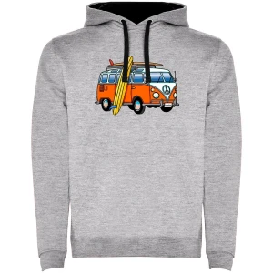 Kruskis Sweat à Capuche Surf Hippie Van Surf Two-colour Heather Grey / Black 3XL Homme
