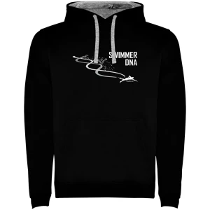 Kruskis Sudadera Con Capucha Swimming Dna Two-colour Black / Grey L