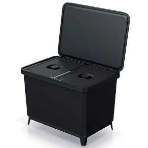 Keden Papelera De Reciclaje 2x23l Systema 56x39x41 Cm Black One Size