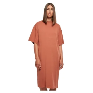 Urban Classics Robe Courte à Manches Courtes Organic Oversized Terracotta 5XL Femme