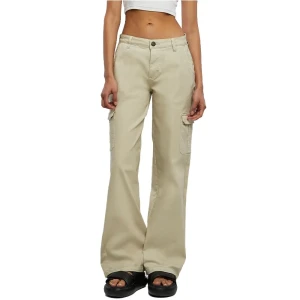 Urban Classics Pantalon Cargo Taille Haute Straight Denim Off White Raw 34 Femme