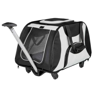 Trixie Caisse De Transport Pour Animaux Trolley 34x43x67 Cm Black / Grey One Size