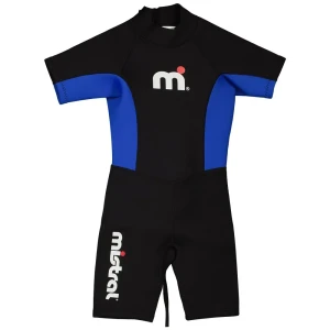 Mistral Shorty à Manches Courtes Avec Fermeture éclair Au Dos Pour Junior Lake 2 Mm Black Blue 6 Années Garçon,Fille