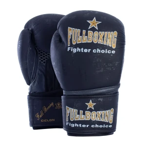 Fullboxing Gants De Boxe En Cuir Ciclon Black 14 oz