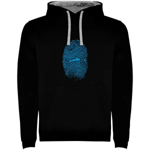 Kruskis Sudadera Con Capucha Swimmer Fingerprint Two-colour Black / Grey 3XL