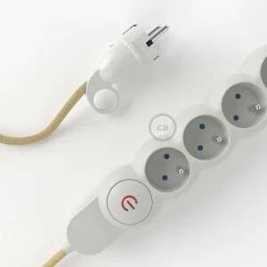 Creative Cables Multiprise Câble En Jute M1f4b10rn06 Rn06 10 M White / Beige 10 m unisex