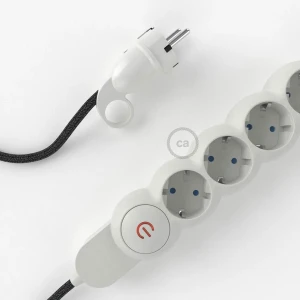 Creative Cables Multiprise M1t4b03rn03 Câble En Lin Rn03 3 M Anthracite / White 3 m unisex