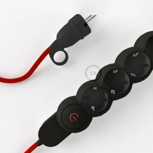 Creative Cables Multiprise Câble En Rayonne M1t4n10rm09 Rm09 10 M Red / Black 10 m unisex