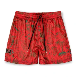 Grimey Short The Toughest Satin Red S Homme,Femme