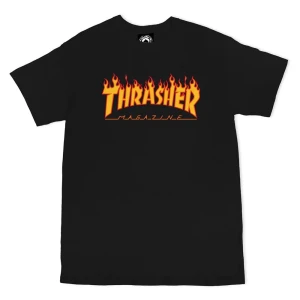 Thrasher T-shirt à Manches Courtes Flame Black S Homme
