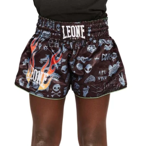 Leone1947 Shorts De Boxe Thaï Flames Black L