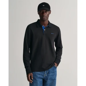 Gant Polo à Manches Longues Reg Contrast Rugger Black 3XL Homme