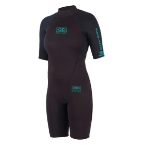 Ocean & Earth Shorty à Manches Courtes Avec Fermeture éclair Au Dos Pour Femme Surf School Springy 2 Mm Aqua 16 Femme