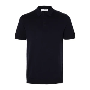 Selected Polo à Manches Courtes Berg Navy Blazer / Detail Melange XL Homme