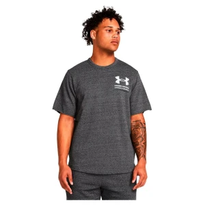Under Armour T-shirt à Manches Courtes Rival Terry Colorblock Castlerock Light Heather / Mod Gray Light Heather / White M