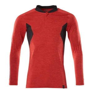 Mascot Polo à Manches Longues Accelerate 18081 Traffic Red-Flecked / Black 4XL