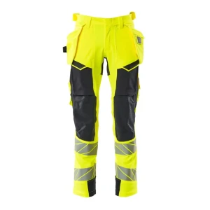 Mascot Pantalon De Travail Accelerate Safe 19031 Hanging Pockets Big Hi-Vis Yellow / Dark Navy 50