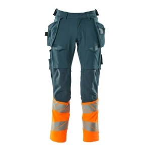 Mascot Pantalon De Travail Accelerate Safe 19131 Hanging Pockets Big Dark Petroleum / Hi-Vis Orange 56